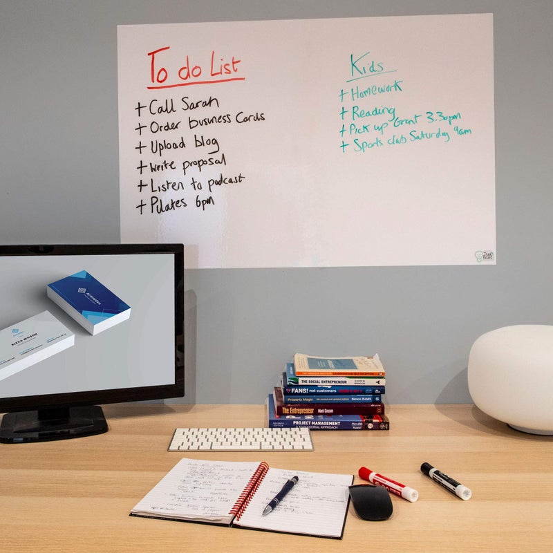 Think Board Premium Whiteboard Sticker â€“ 2'x3' Dry Erase Wall Decal â€“ Removable Peel & Stick Whiteboard for Office, Classroom, Home, or Desk â€“ Stain-Proof, Reusable, Easy to Install - Image 5